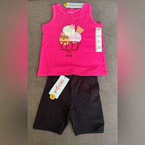 Cat & Jack Hot Pink Ice Cream Tank with Black Accent